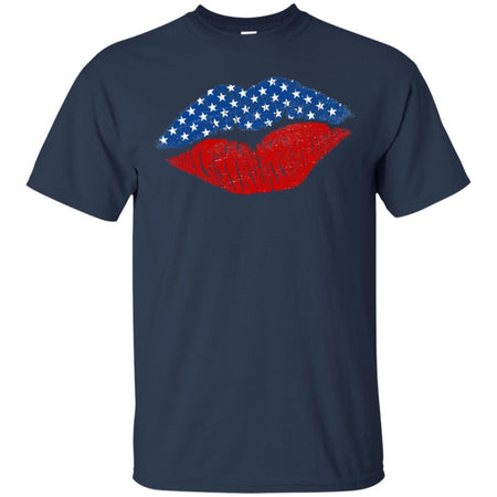 4th July Sexy Lips T-Shirt American Flag Men Women VA06