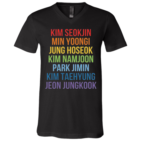 BTS Member Name Rainbow Shirt, bts Shirt, bts, seokjin yoongi hoseok namjoon v(taehyung) jungkook jimin suga jhope RM rapmonster jin Bangtan