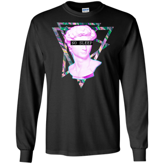 No Sleep Vaporwave Aesthethic Retro 80's Shirt G240 Gildan LS Ultra Cotton T-Shirt