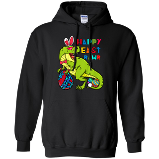 Kids Happy Eastrawr T Rex Dinosaur Easter Bunny Egg Shirt G185 Gildan Pullover Hoodie 8 oz