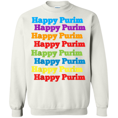 Happy Purim cool t-Shirt jewish Funny Costume Shirt G180 Gildan Crewneck Pullover Sweatshirt  8 oz.