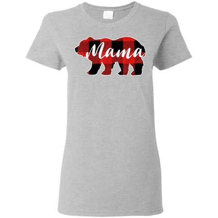 Mama Bear Black Red Lattice Shirt Men Women Kids Shirt G500L Gildan Ladies 5 3 oz T Shirt