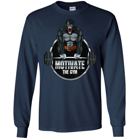 Motivate The Gym Gorilla Deadlift Strength Workout Shirt G240 Gildan LS Ultra Cotton T Shirt