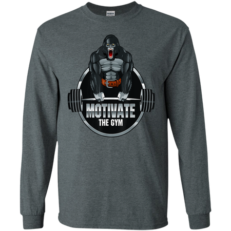 Motivate The Gym Gorilla Deadlift Strength Workout Shirt G240 Gildan LS Ultra Cotton T Shirt