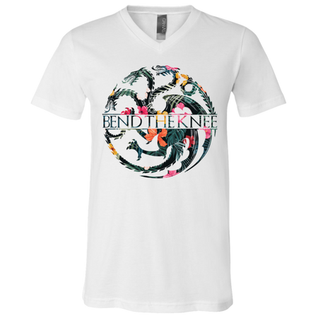 Bend The Knee Shirt King Or Queen Throne Dragon Flower Shirt Khaleesi Daenerys Inspired Targaryen Mother of Dragon GOT Funny Unisex T-shirt