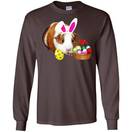 Easter Guinea Pig Funny Bunny Ears And Eggs Gift Shirt G240 Gildan LS Ultra Cotton T Shirt