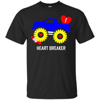 Heart Breaker Blue Monster Truck Valentine s Day T shirt