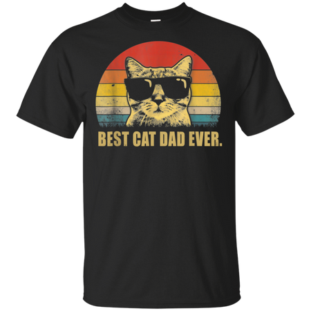 Vintage Best Cat Dad Ever Cat Daddy Father Shirt G200 Gildan Ultra Cotton T-Shirt