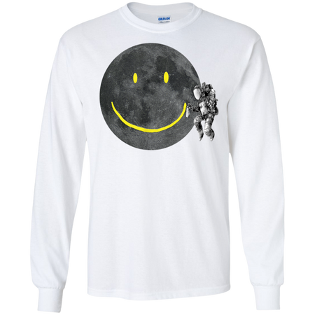 Astronaut Make A Smile On The Moon Shirt G240 Gildan LS Ultra Cotton T-Shirt