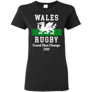 Wales Rugby Wales Shirt Grand Slam Champs Shirt G500L Gildan Ladies 5 3 oz T Shirt