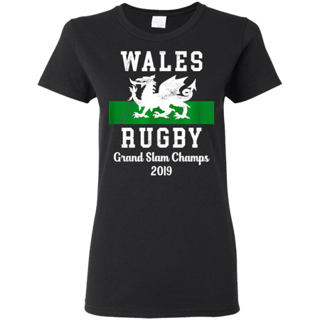 Wales Rugby Wales Shirt Grand Slam Champs Shirt G500L Gildan Ladies 5 3 oz T Shirt