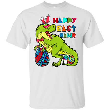 Kids Happy Eastrawr T Rex Dinosaur Easter Bunny Egg Shirt G200 Gildan Ultra Cotton T Shirt