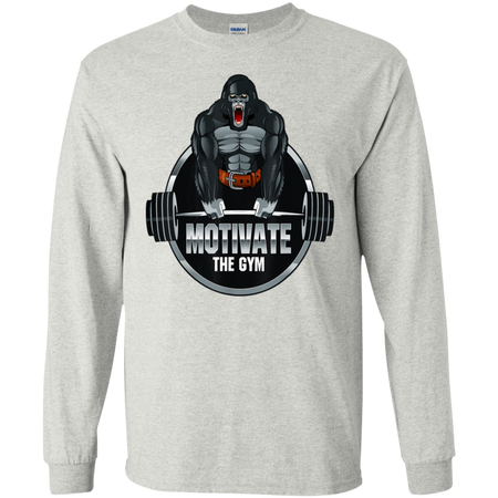 Motivate The Gym Gorilla Deadlift Strength Workout Shirt G240 Gildan LS Ultra Cotton T Shirt