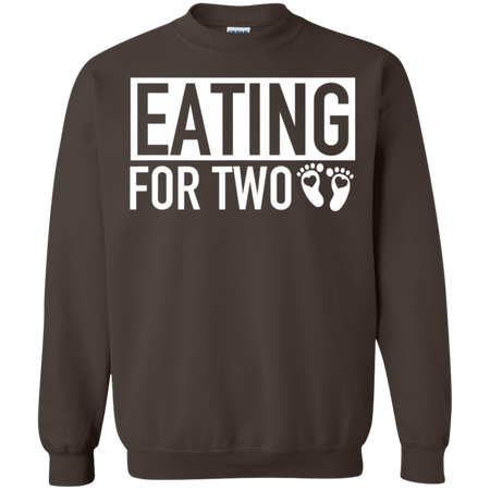Eating for Two Matching Pregnancy Baby Coming Soon Shirt G180 Gildan Crewneck Pullover Sweatshirt 8 oz