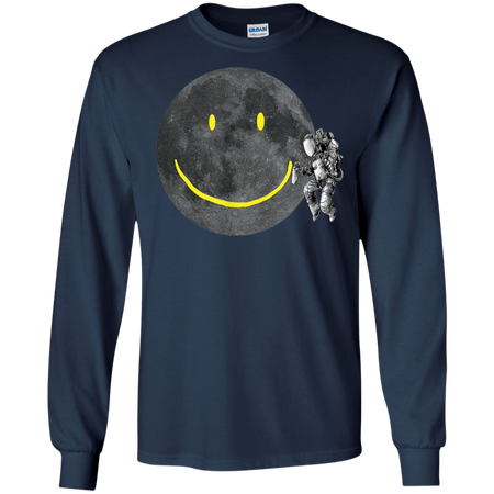 Astronaut Make A Smile On The Moon Shirt G240 Gildan LS Ultra Cotton T-Shirt