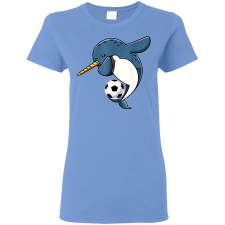 Dabbing Narwhal Soccer Soccer Narwhal Shirt G500L Gildan Ladies' 5.3 oz. T-Shirt