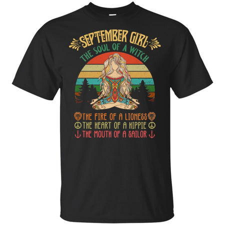 September Yoga Girl Soul Fire Heart Mouth T-shirt for Yoga Lover HA06