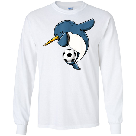 Dabbing Narwhal Soccer Soccer Narwhal Shirt G240 Gildan LS Ultra Cotton T-Shirt