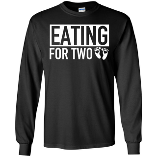 Eating for Two Matching Pregnancy Baby Coming Soon Shirt G240 Gildan LS Ultra Cotton T Shirt