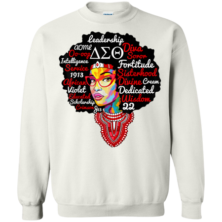 Delta DST Sorority Natural Hair Diva Sigma Theta Paraphernal Shirt G180 Gildan Crewneck Pullover Sweatshirt  8 oz.
