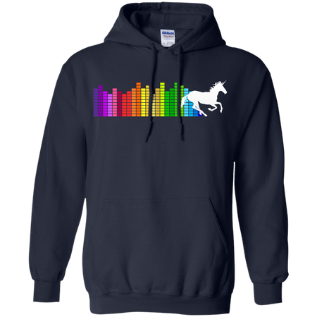 Unicorn Rainbow Audio Spectrum Synthwave Hoodie