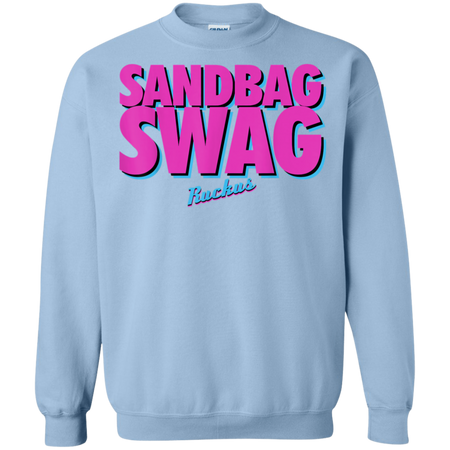 Sandbag Swag Ruckus Softball City Shirt G180 Gildan Crewneck Pullover Sweatshirt  8 oz.