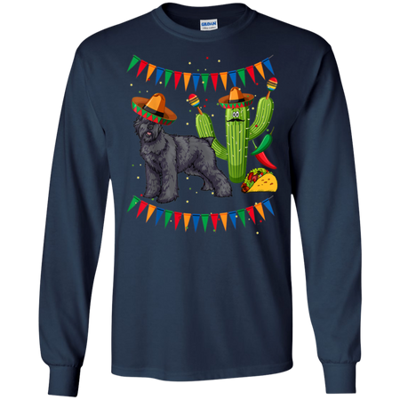 Sombrero Bouvier Des Flandres Dog Mexico Cinco De Mayo Shirt G240 Gildan LS Ultra Cotton T Shirt