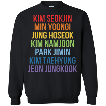 BTS Member Name Rainbow Shirt, bts Shirt, bts, seokjin yoongi hoseok namjoon v(taehyung) jungkook jimin suga jhope RM rapmonster jin Bangtan