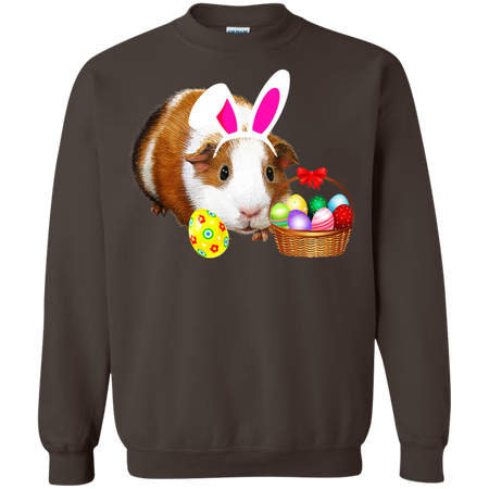 Easter Guinea Pig Funny Bunny Ears And Eggs Gift Shirt G180 Gildan Crewneck Pullover Sweatshirt 8 oz