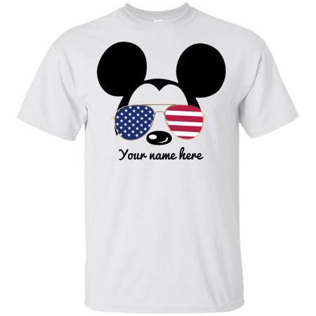 Disney Mickey 4th of July American Flag Personalized T-shirt HT06