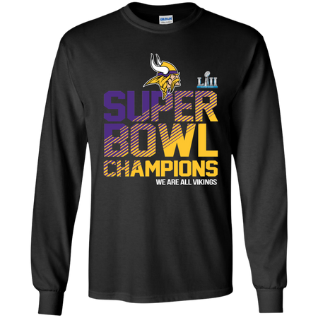 NFL Minnesota Vikings Charcoal Super Bowl LII Champions T shirt