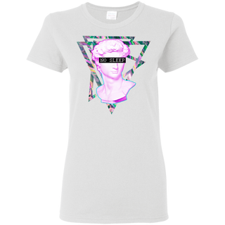 No Sleep Vaporwave Aesthethic Retro 80 s Shirt G500L Gildan Ladies 5 3 oz T Shirt