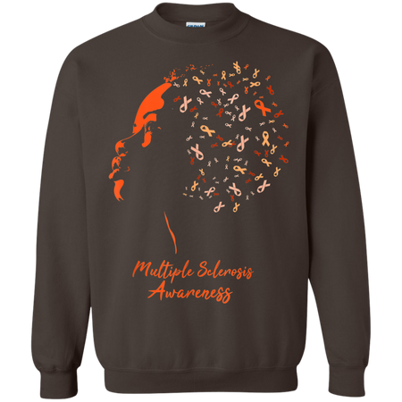 Multiple Sclerosis Awareness Girl Shirt G180 Gildan Crewneck Pullover Sweatshirt  8 oz.