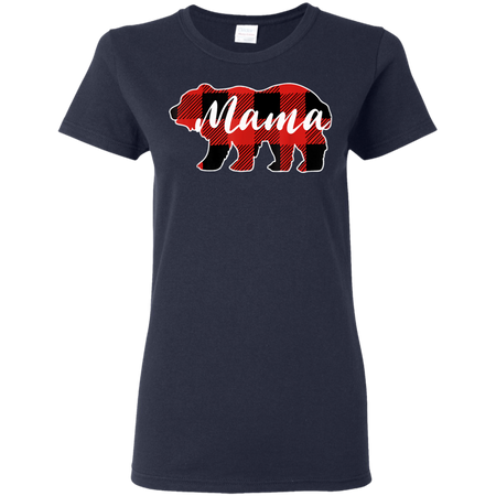 Mama Bear Black Red Lattice Shirt Men Women Kids Shirt G500L Gildan Ladies 5 3 oz T Shirt