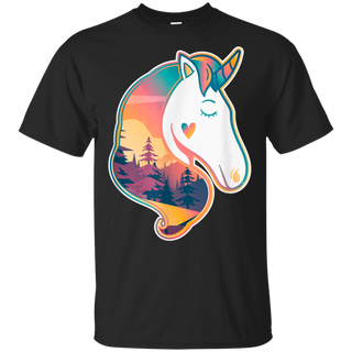 Unicorn Spirit Animal  Sunrise Over The Trees Shirt G200 Gildan Ultra Cotton T-Shirt