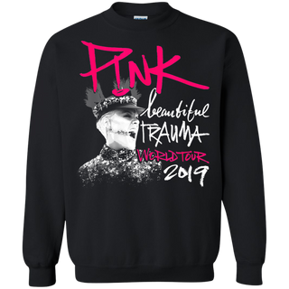 Beautiful Deep Pink 2019 Tour Trauma Fan Shirt G180 Gildan Crewneck Pullover Sweatshirt  8 oz.