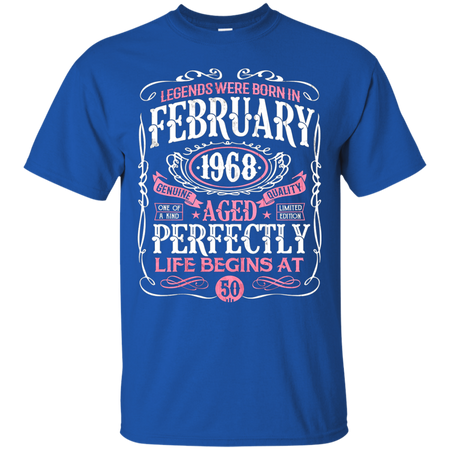 Legends Were Born In February 1968 50th Birthday Gift T shirt