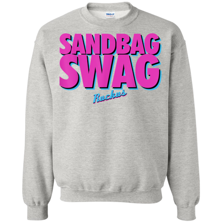 Sandbag Swag Ruckus Softball City Shirt G180 Gildan Crewneck Pullover Sweatshirt  8 oz.