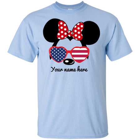 Disney Minnie 4th of July American Flag Personalized T-shirt HT06