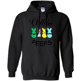 Chillin With My Peeps Boston Terrier Easter Bunny Shirt G185 Gildan Pullover Hoodie 8 oz