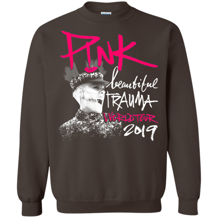Beautiful Deep Pink 2019 Tour Trauma Fan Shirt G180 Gildan Crewneck Pullover Sweatshirt  8 oz.