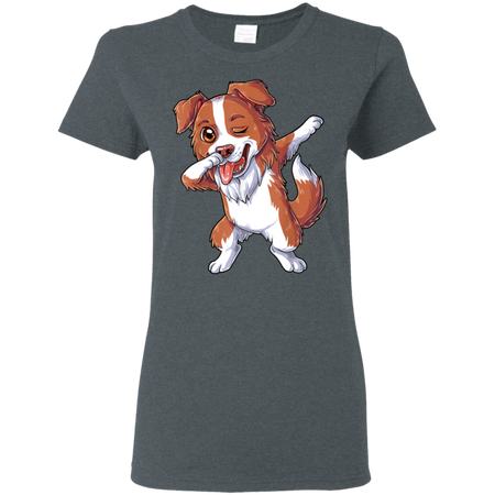 Dabbing Border Collie Dog Dab Dance Shirt G500L Gildan Ladies 5 3 oz T Shirt