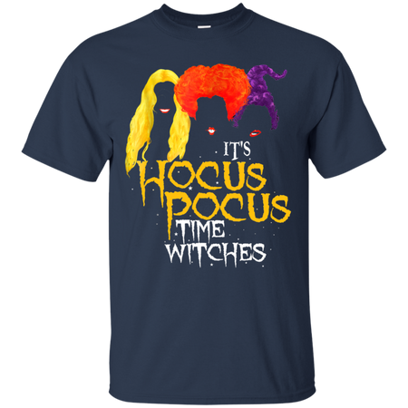 It's Hocus Pocus Time Witches Funny Halloween Witch Shirt Cotton t shirt