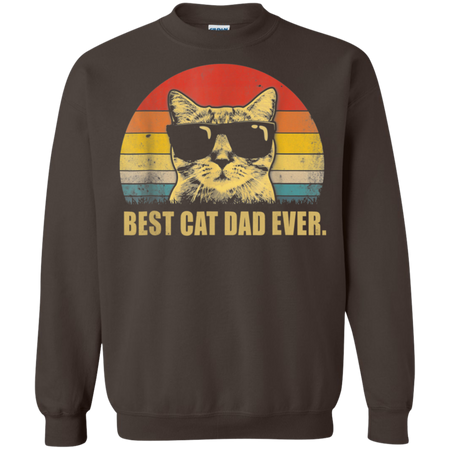 Vintage Best Cat Dad Ever Cat Daddy Father Shirt G180 Gildan Crewneck Pullover Sweatshirt  8 oz.