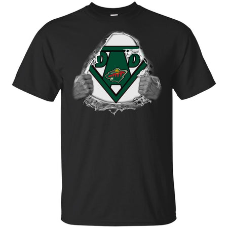 Dad Superman Fan Of Minnesota Wild Hockey T-Shirt VA06