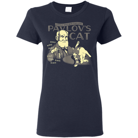 Funny Pavlov s Cats Science Shirt G500L Gildan Ladies 5 3 oz T Shirt