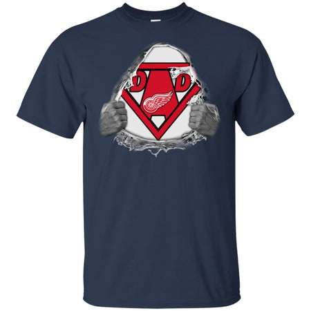 Dad Superman Fan Of Detroit Red Wings Hockey T-Shirt VA06