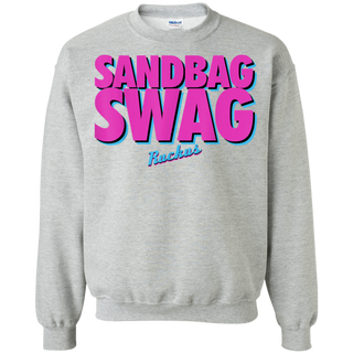 Sandbag Swag Ruckus Softball City Shirt G180 Gildan Crewneck Pullover Sweatshirt  8 oz.