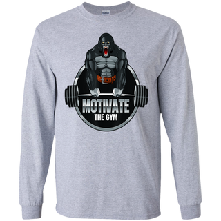 Motivate The Gym Gorilla Deadlift Strength Workout Shirt G240 Gildan LS Ultra Cotton T Shirt