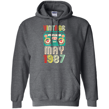 32nd Birthday Gift Ideas May 1987 Shirt G185 Gildan Pullover Hoodie 8 oz